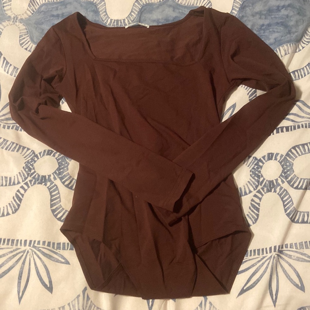 Brown long sleeved body suit